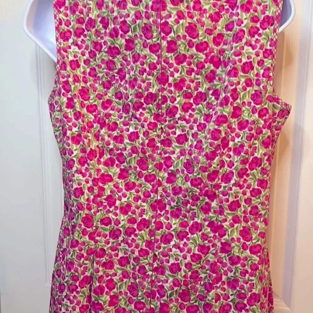 SAG HARBOR Size 8 Pink Green Floral Sleeveless - Picture 6 of 9